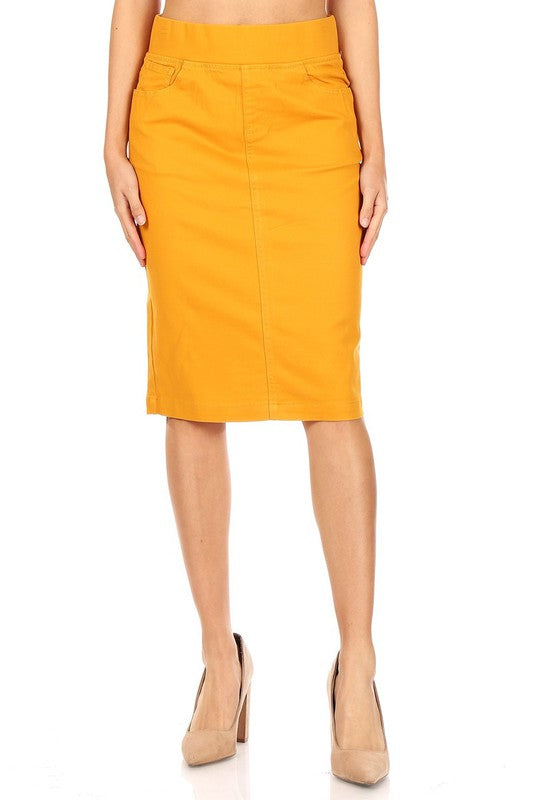 Mustard Denim Skirt