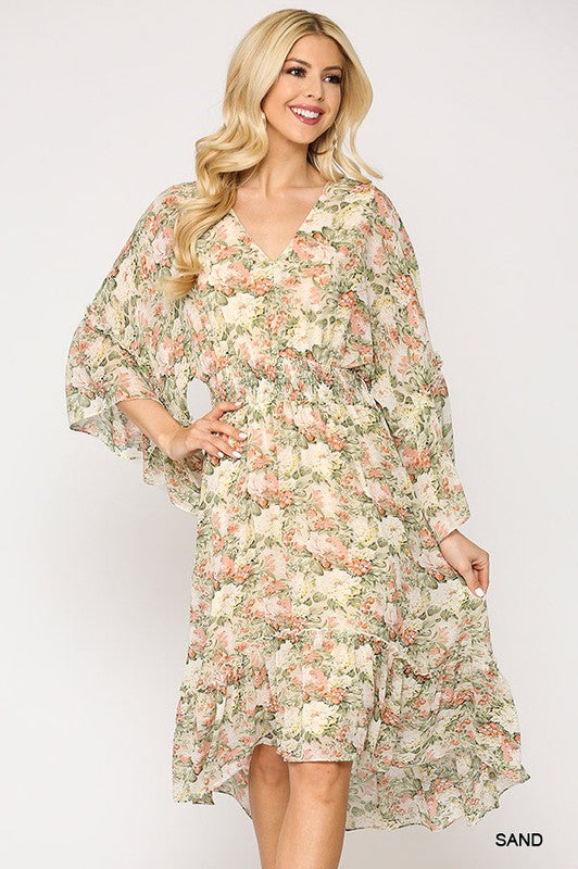 Floral Chiffon Dress – Just Bee-You Modest Apparel