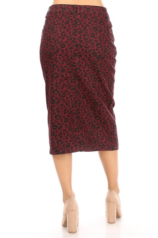 Cheetah Denim Skirt